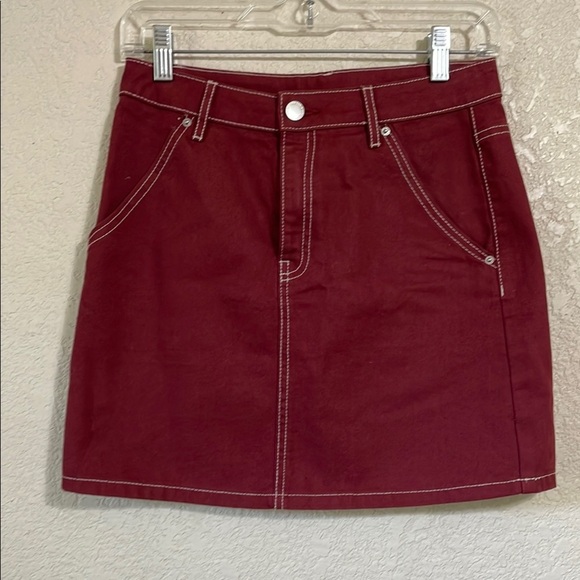 Classic Red Denim Skirt - Picture 1 of 7